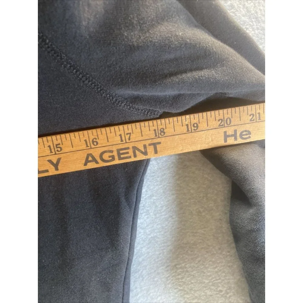 THE NORTH FACE Women Sz S Black HOODIE Draw String Kangaroo Pocket White Logo - Picture 2 of 5